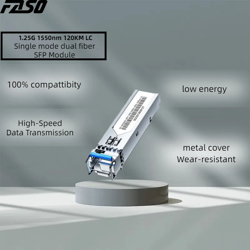 

1.25G LC SFP Transceiver Module 120KM 1550nm Single Mode Double Fiber Optical Module Compatible Cisco/Mikrotik Ethernet Switch