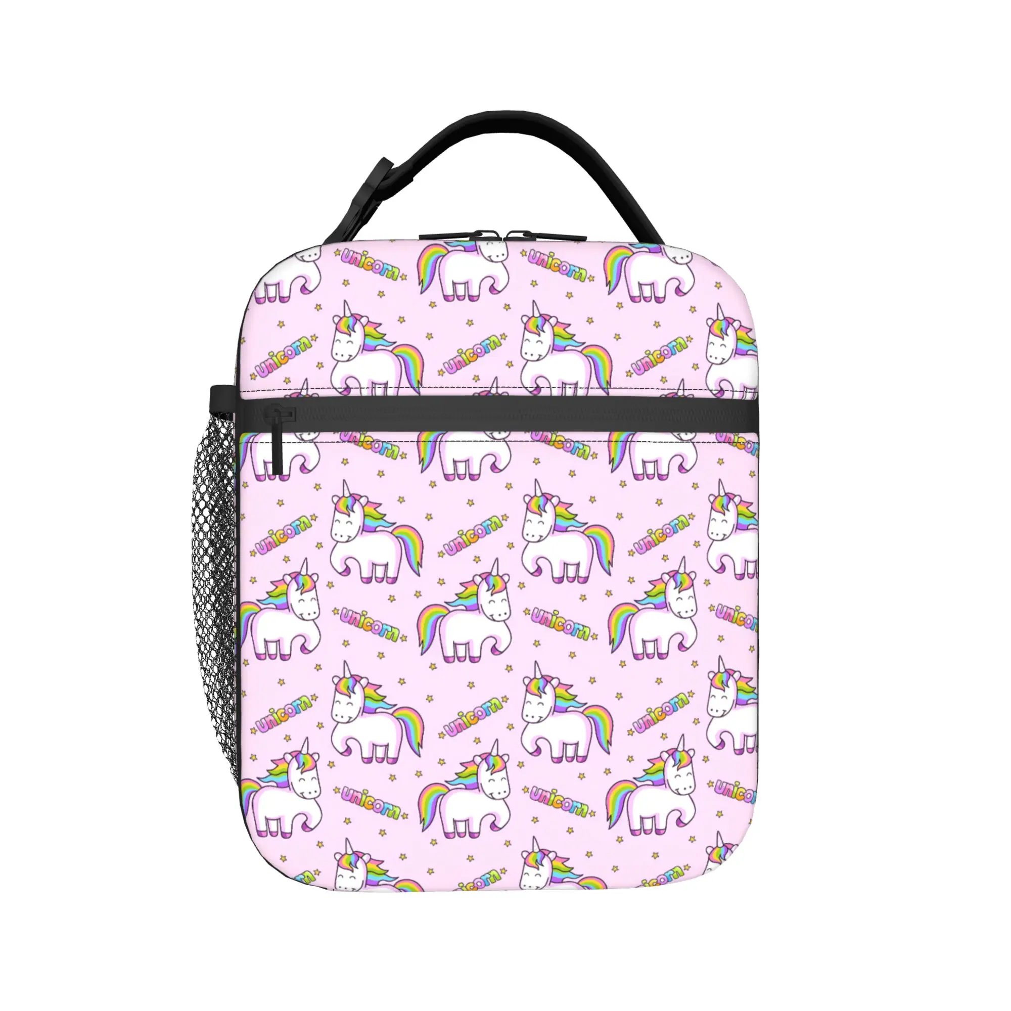 Anime Light Unicorn Lunch Bag For Child  Office Designer Lunch Box Vintage Waterproof Thermal Tote Handbags