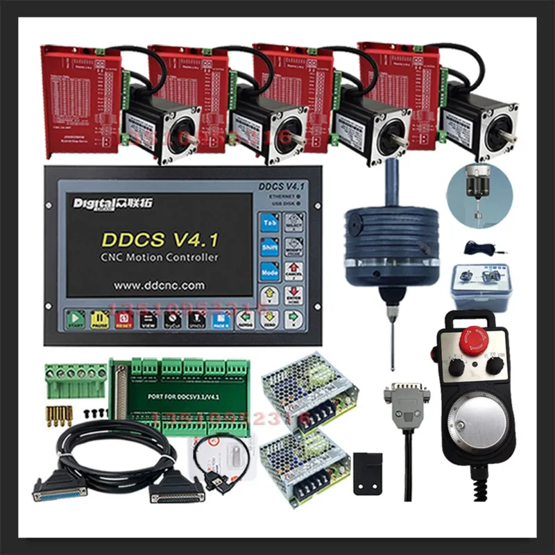 Ddcsv3.1 Upgrade Ddcsv4.14 Axis Cnc Engraving Machine Controller Nema23 Hybrid Servo Motor Kit 3d Edge Finder E-stop Mpg 75w 24v