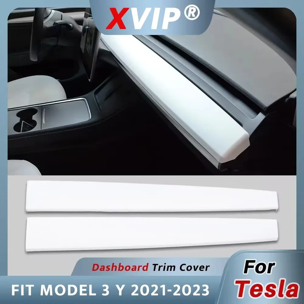 

XVIP Center Console Trim Decor Cover For Tesla Model 3Y 2021-2023 Dashboard Panel Wrap Door Overlay ABS Carbon Fiber Black White