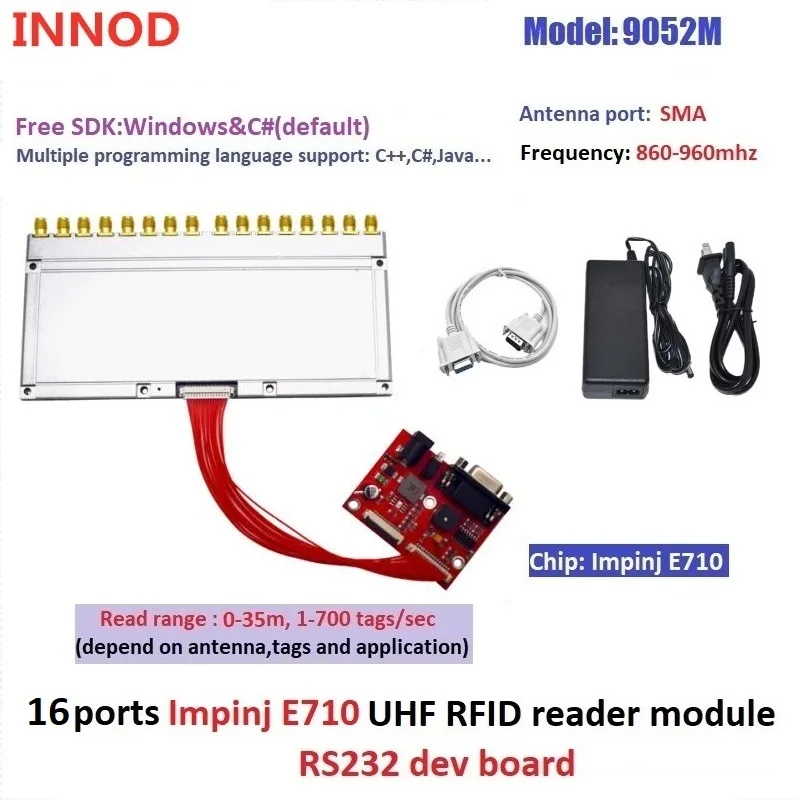 700 Stück/s Bestands geschwindigkeit 16 Antennen anschlüsse uhf rfid-Lese modul impinj e710 für das Müllwagen management