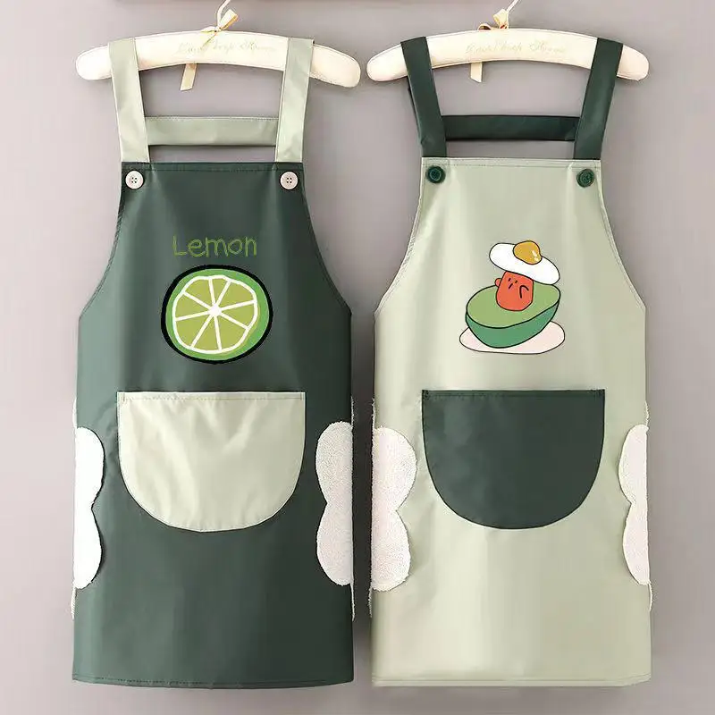 Delantal de Chef de dibujos animados para hombre y mujer, delantales impermeables para el hogar, resistentes al aceite, para hornear, barbacoa, restaurante, cafetería, regalo