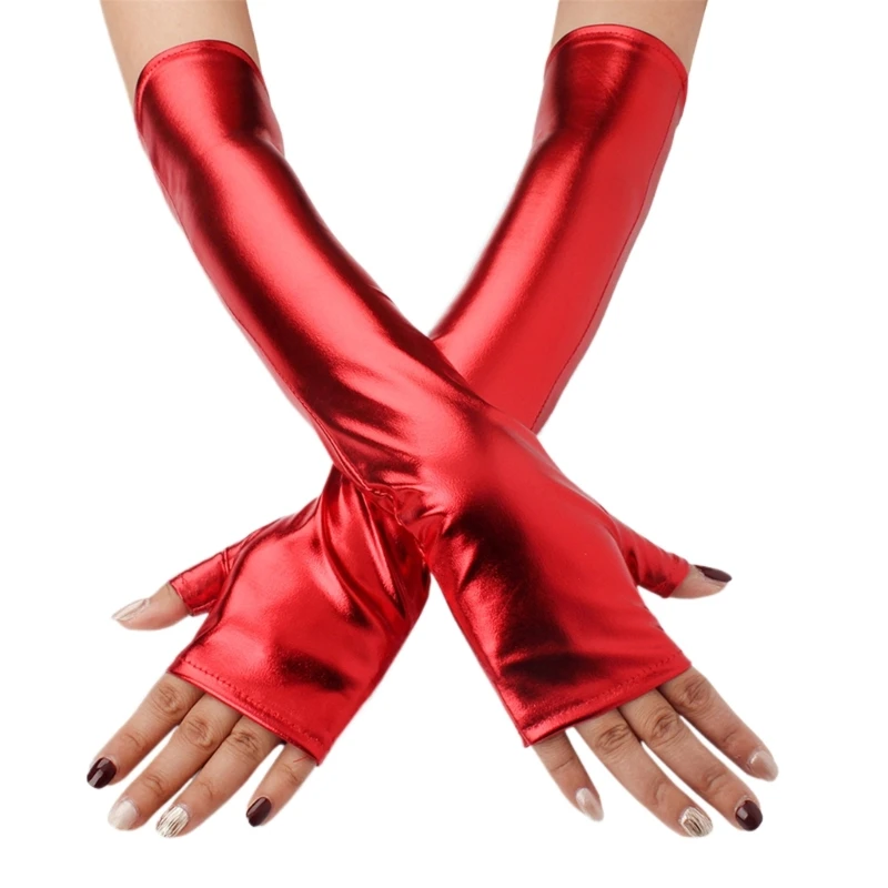 Nightclub Metallic Gloves Party Christmas Half Finger Gloves for Concert