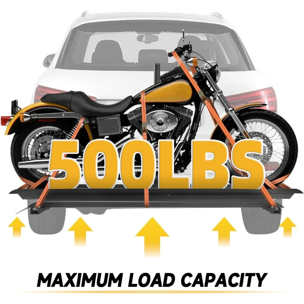 حامل وصلة الدراجة النارية، رف الدراجة الترابية الفولاذي للسكوتر/الدراجة الإلكترونية مع منحدر تحميل وأشرطة السقاطة، يناسب جهاز الاستقبال مقاس 2 بوصة #5