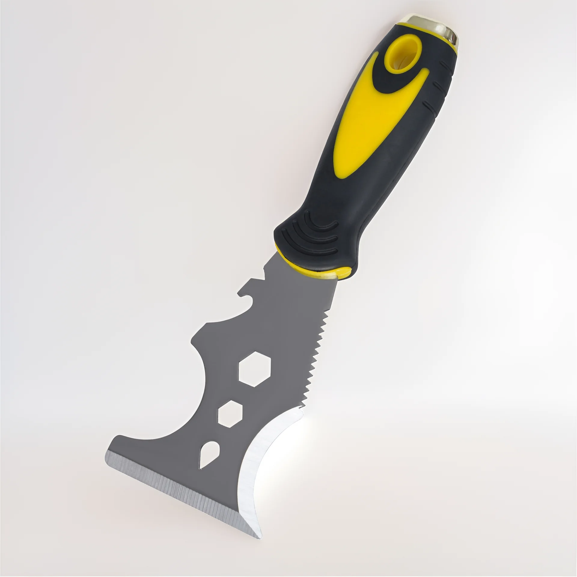 

Многофункциональный шпатель 16-в-1 из нержавеющей стали: скребок для краски, открывалка для банок, инструмент для чистки, валик для краски, шпатель для гипсокартона