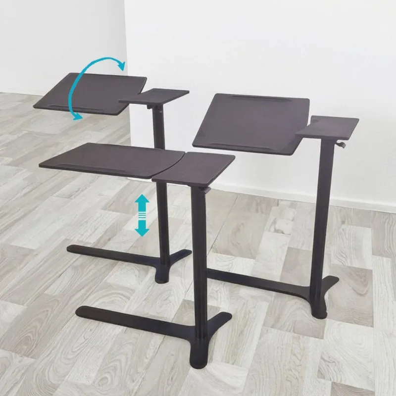 Modern Hospital Mobile Workstation Height Adjustable Metal Overbed Table Tiltable Top Computer Laptop Home Office Living Room