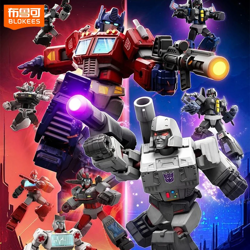 [Disponibile] Blokees Transformers Galaxy Versione Fase 1 Optimus Prime, Prowl, Jazz, Skywarp e Megatron 10 cm Assemblaggio Giocattoli Regalo