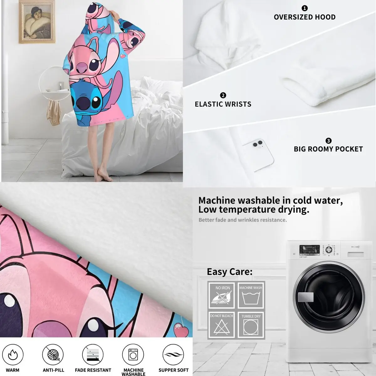 Couverture à capuche avec points, surdimensionnée, portable, cadeaux chauds pour femmes, filles, petite amie