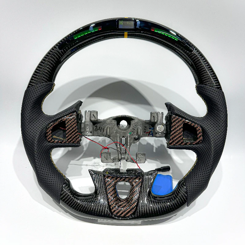 

С светодиодными автомобильными аксессуарами для кофе-карбона, чехол из углеродного волокна для Renault Megane 3, рулевое колесо высокого качества для Megane RS 3