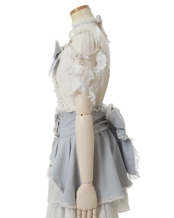 Mine Series Mass-produced Soft Girl Sweet and Cute Big Bow Neck Strap Top 2025 Summer New Bubble Sleeve Top Blouse Women