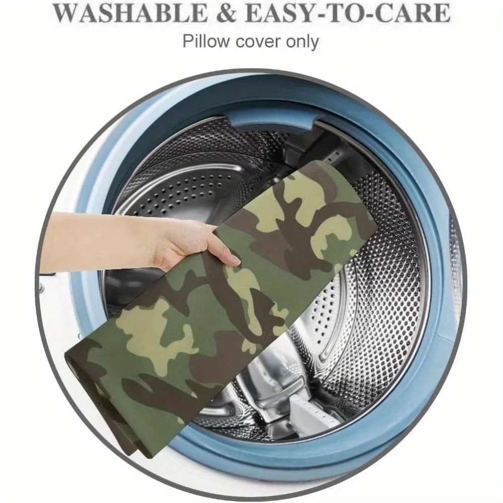 Vintage Camouflage Pillowcase 20.0inch x 54.0inch - Soft and Durable Polyester, Zipper Closure, Machine Washable, Suitable for B