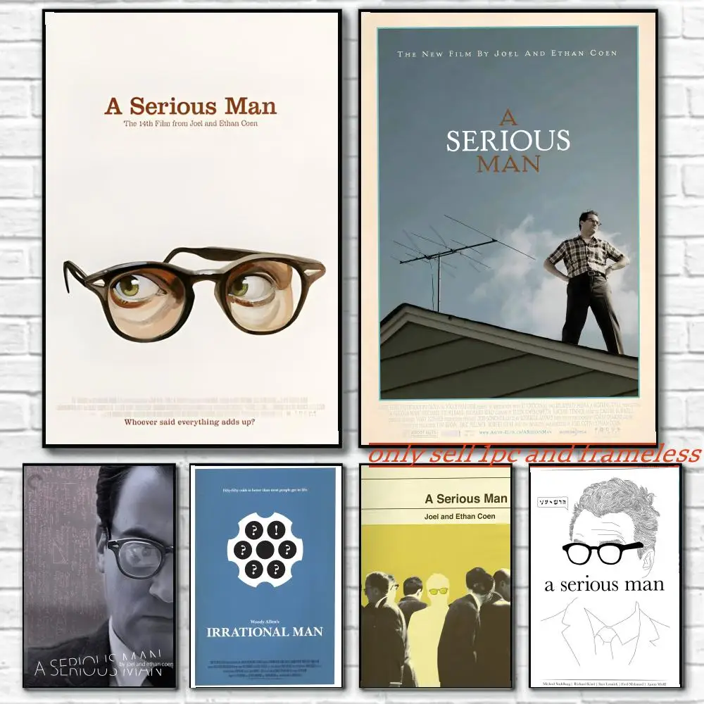Dark humor Movies A-A Serious Man Poster Wall art poster paintings are suitable for clubs living rooms and bedroom