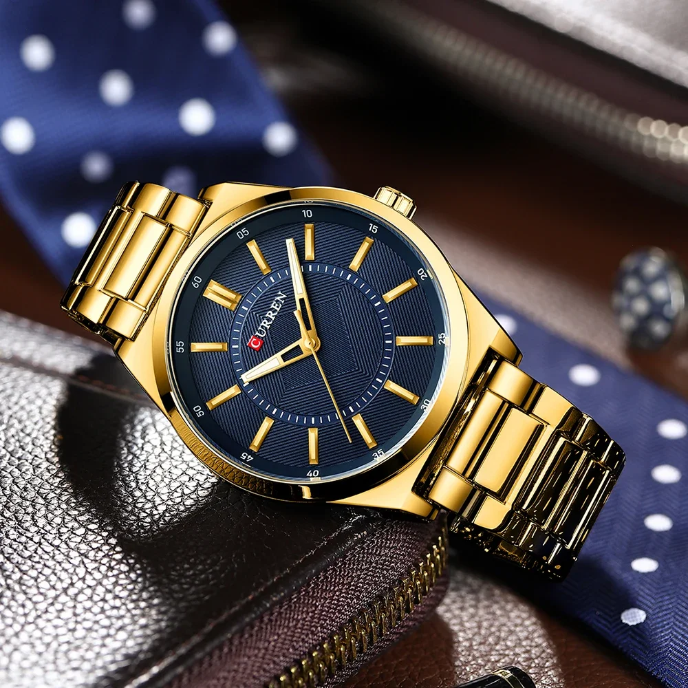 

Бренд CURREN, мужские модные роскошные спортивные кварцевые часы для отдыха, ремешок из нержавеющей стали, простые деловые водонепроницаемые часы Reloj Hombre