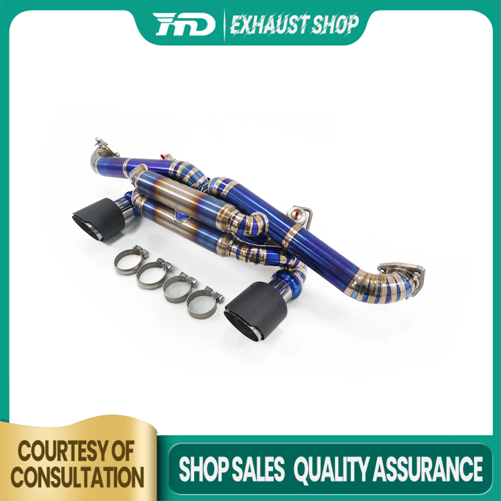 

High Quality Catback For Porsche 718 GT4 RS Ti Vacuum Valve Muffler Tips Non-destructive Installation Sounds good