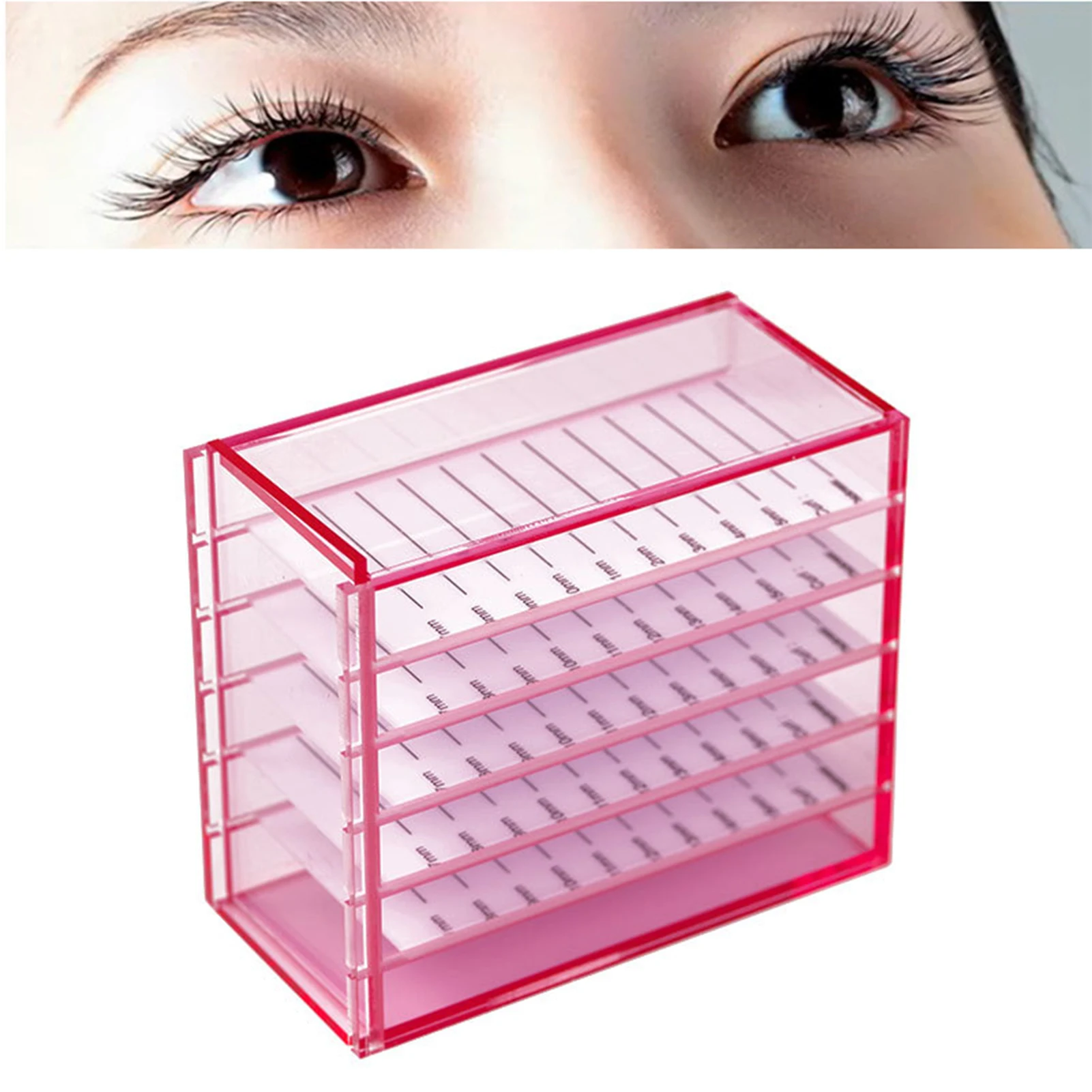 

Acrylic Eyelash Storage Box 5 Layers Makeup Organizer Clear Eyelash Storage Box for Grafting Eyelash Extension