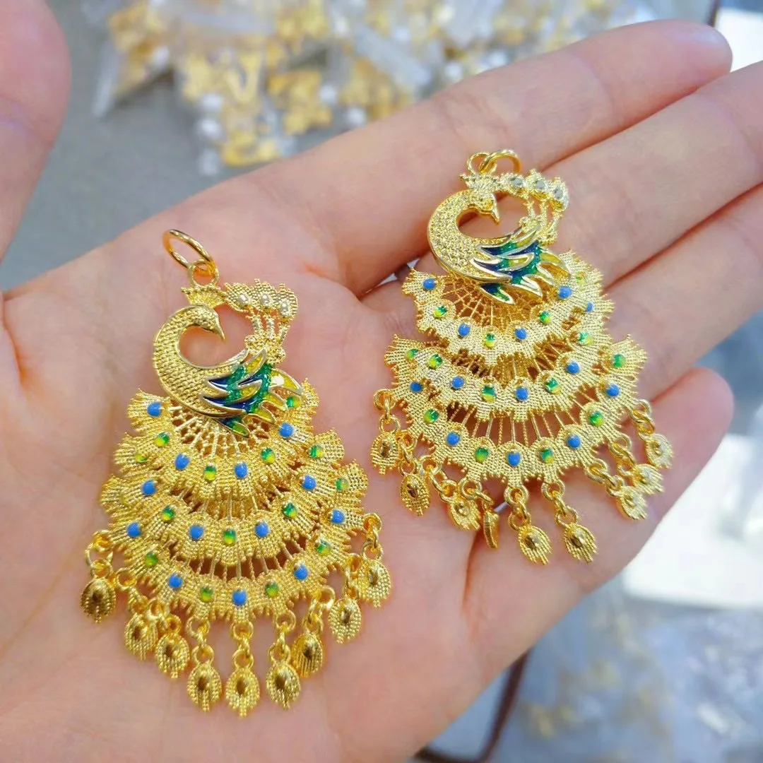 قلادة على شكل فينيكس من الذهب الأصلي عيار 9999 عيار 24 قيراط، هدية مجوهرات فينيكس ذهبية للسيدات لحفلات الزفاف #2