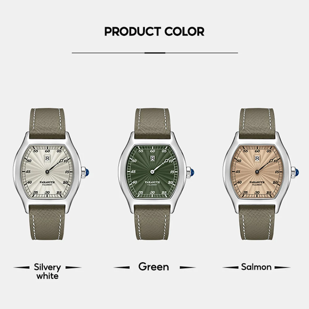 FARASUTE Retro Luxury Men Automatic Watch Jump Hour Watch Seagull Movement Sapphire Stainless Steel Waterproof Men Watch Reloj