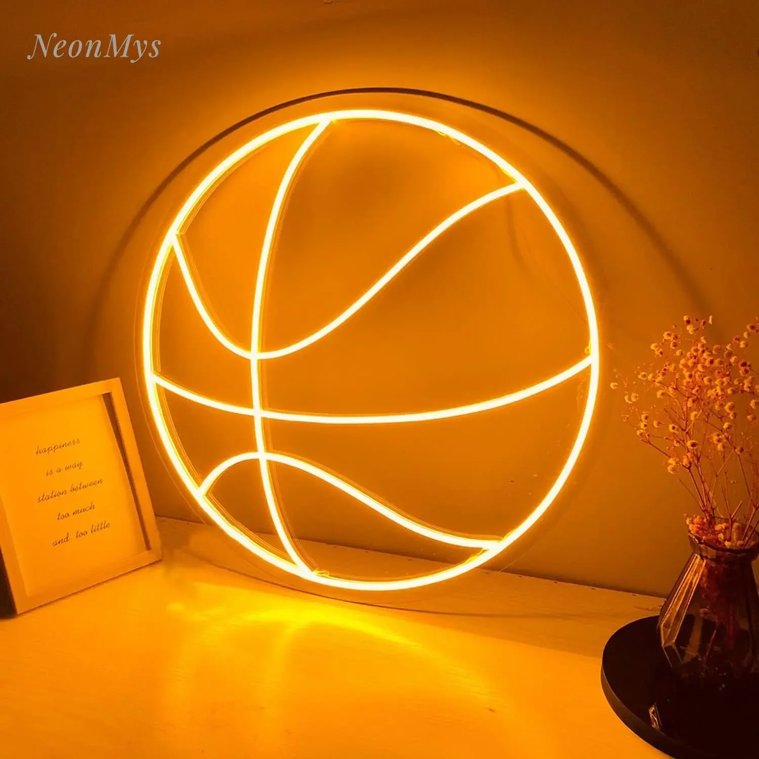 Imagem -02 - Sinal de Néon de Basquete Flex Led Sinal de Luz de Néon Led Logotipo Bola Luzes da Noite Festa da Noiva Casa Menino Quarto Decoração da Parede Presentes