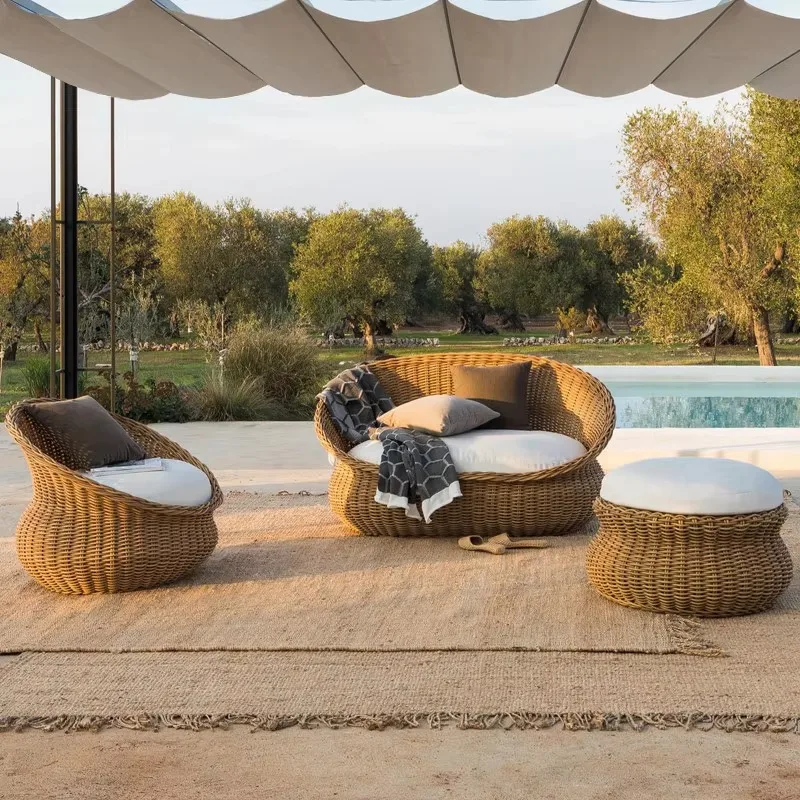Outdoor Courtyard Sofa Hotel Resort Pool Furniture Set