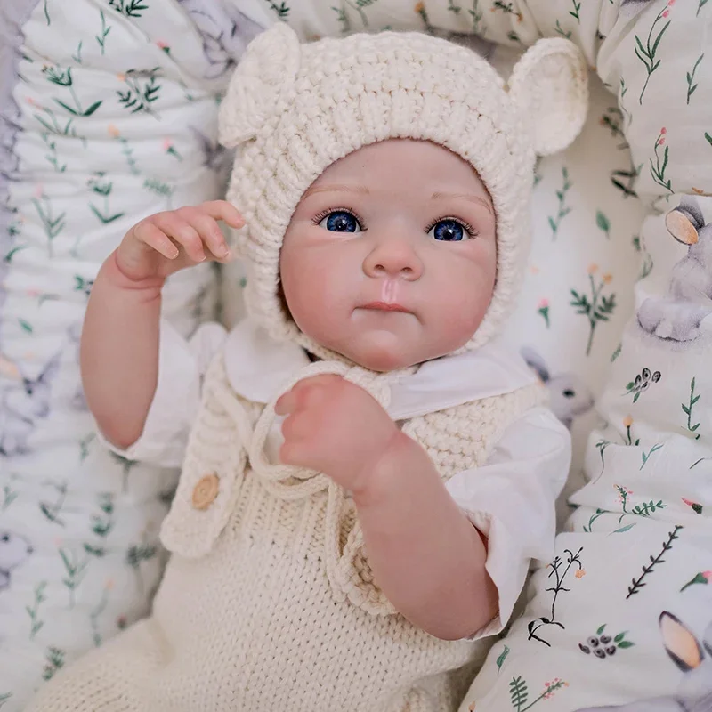 48CM Reborn Baby Doll Bettie Full Body Vinyl Newborn Dolls with Painted Hair 3D Painted Skin with Visible Veins Bebé Reborn