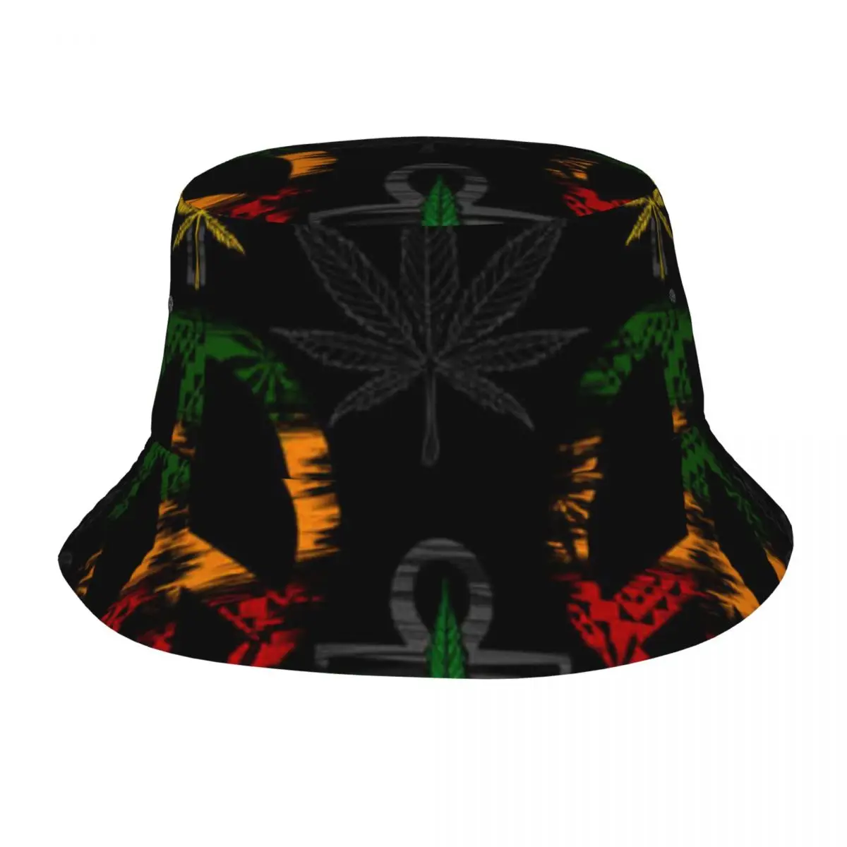 Reggea Pattern Bucket Hat Bob Fisherman Cap Outdoor Travel Sun Visor Fashion Panama