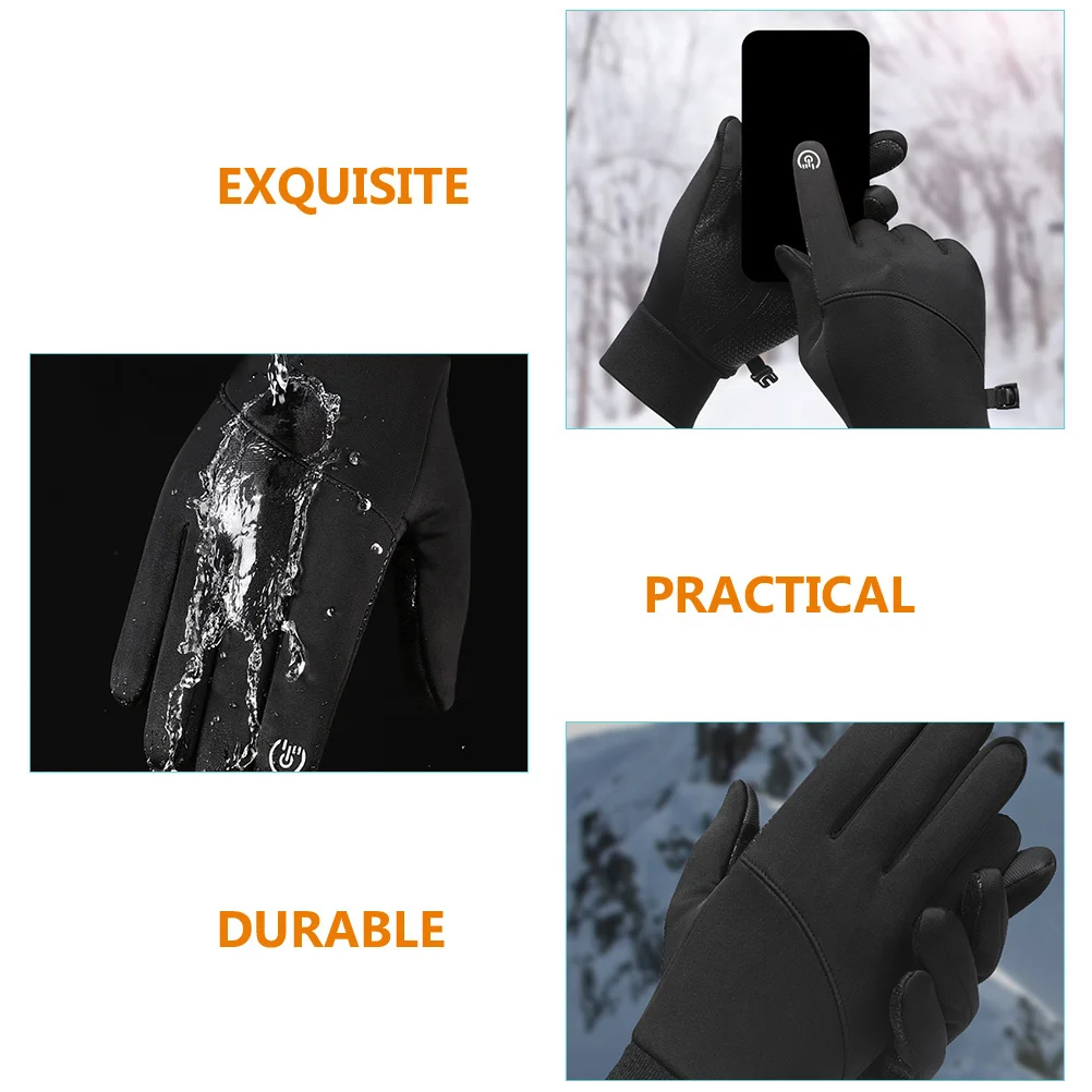 

1Pair Men's Winter Gloves Warm Touchscreen Cycling Gloves Breathable Anti-Slip Lightweight Shockproof Outdoor Sports Bike