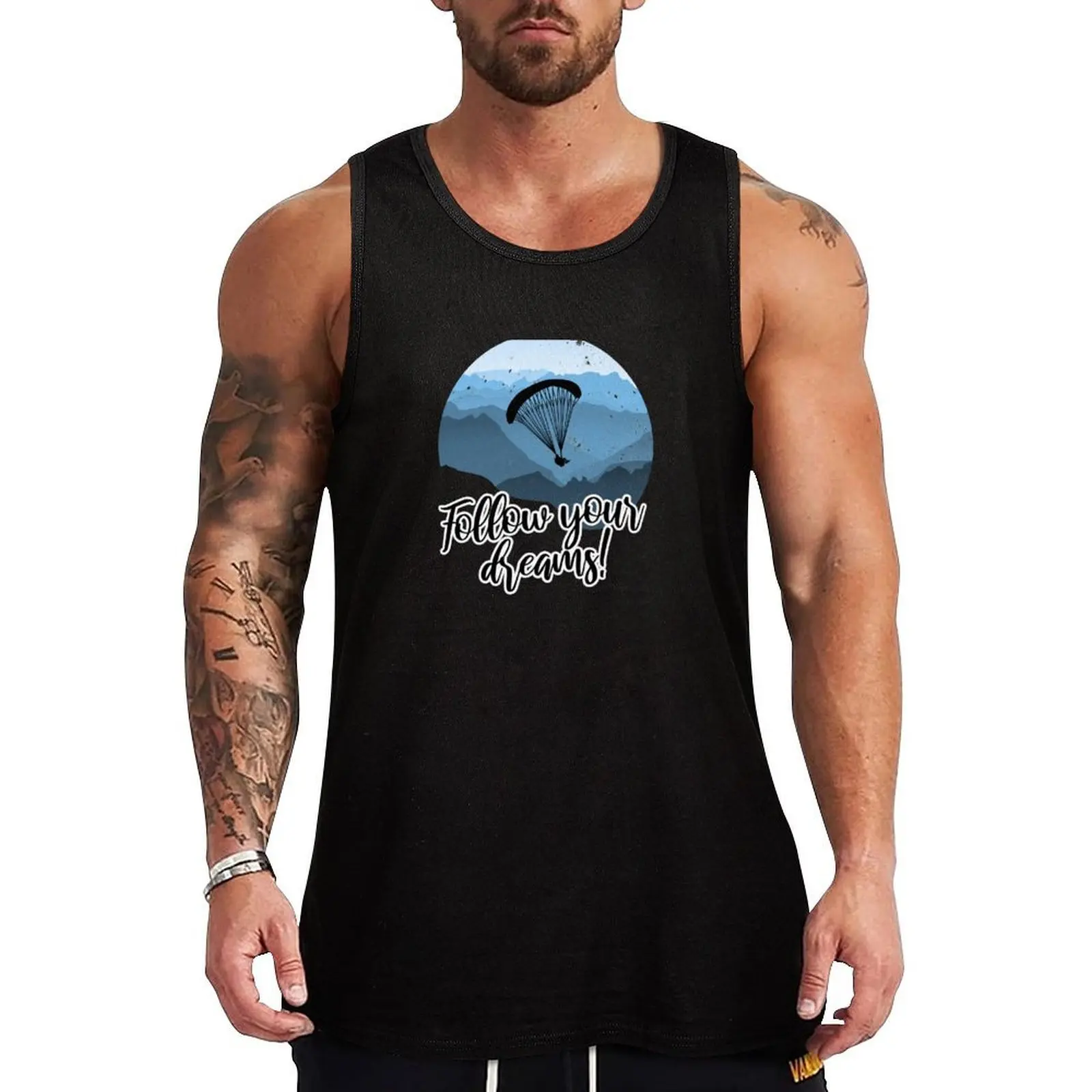 Follow your dreams! Paragliding paraglider parachute Tank Top Stretch Tank Top Flexible Fit Casual Sleeveless