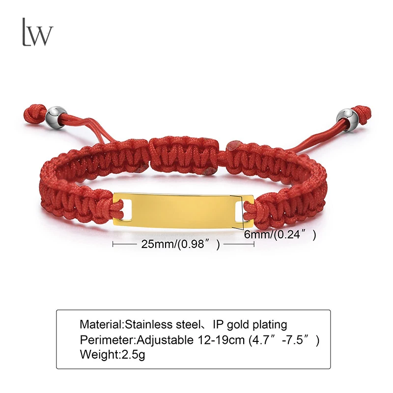 Custom Engraved Kid Name Bracelet Adjustable Braided Bracelet Amulet Bracelet for Children Daughter Son, New Born Birthday Gift