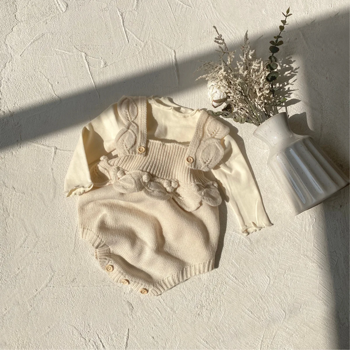 0-24M Newborn Kid Baby Girl Winter Clothes Knit Baby Romper Cute Sweet Sweater Bodysuit Princess Outfit