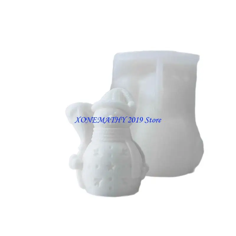 

F42F Christmas Snowman Silicone Moulds Home Party Decoration Santa Scented Resin Molds Home Party