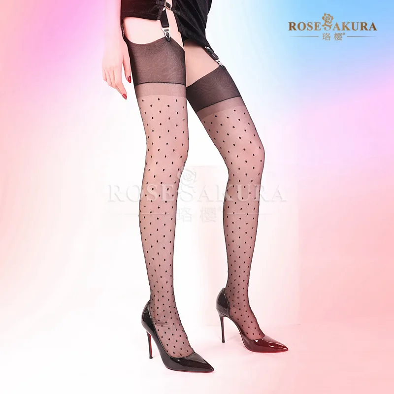 

Cherry Blossom8341Pure Nylon Non-Stretch Stockings Ultra-Thin European and American Retro Heel Leg-Shaping Temptation Little Fix