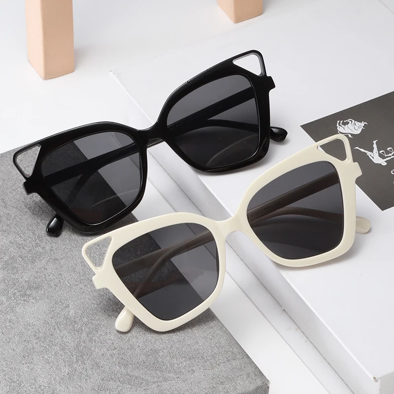 بسيطة عين القط النظارات الشمسية النساء الرجال الشعور الفني الفاخرة ظلال الخروج السفر نظارات شمسية سيدة رجل UV400 نظارات واقية