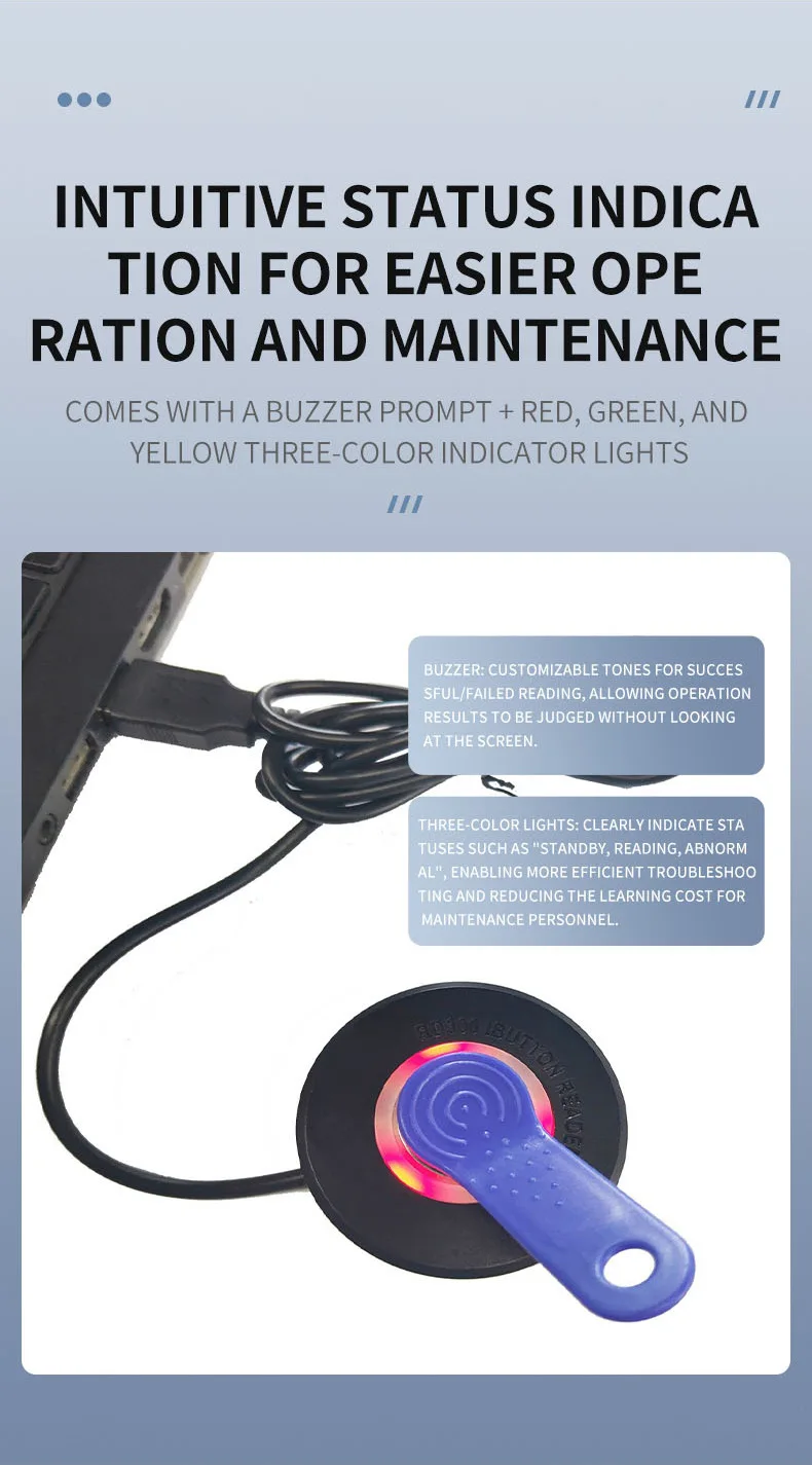 قارئ iButton لسطح المكتب ثنائي الواجهة (USB/Serial) - متوافق مع التحكم في الوصول