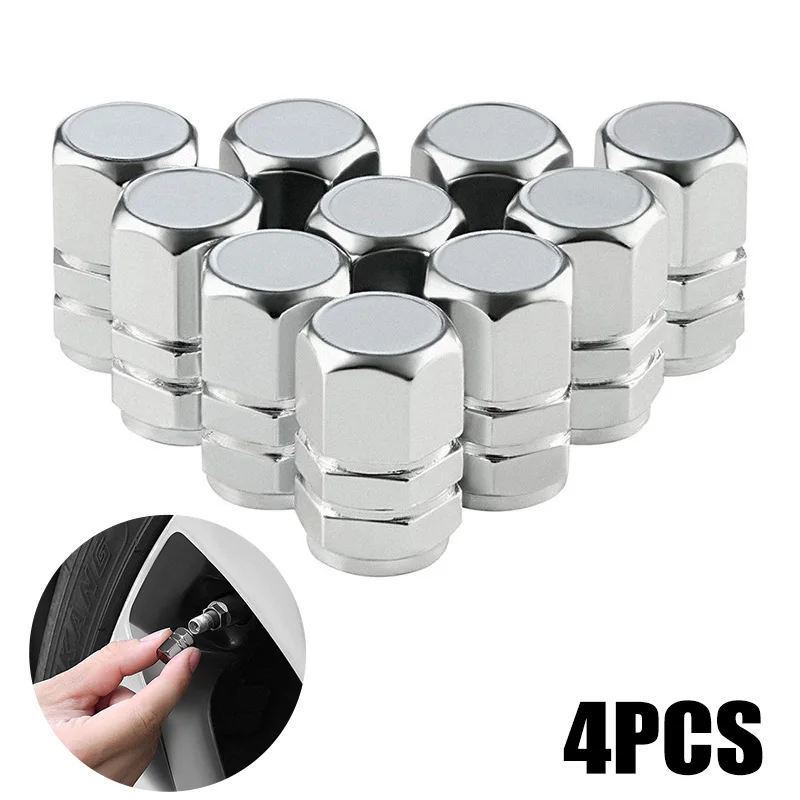 4PCS Aluminum Alloy Car Wheel Tire Valve Caps Tyre Rim Stem Covers Airdust Waterproof For Automobiles Motorcycles Trucks Bikes