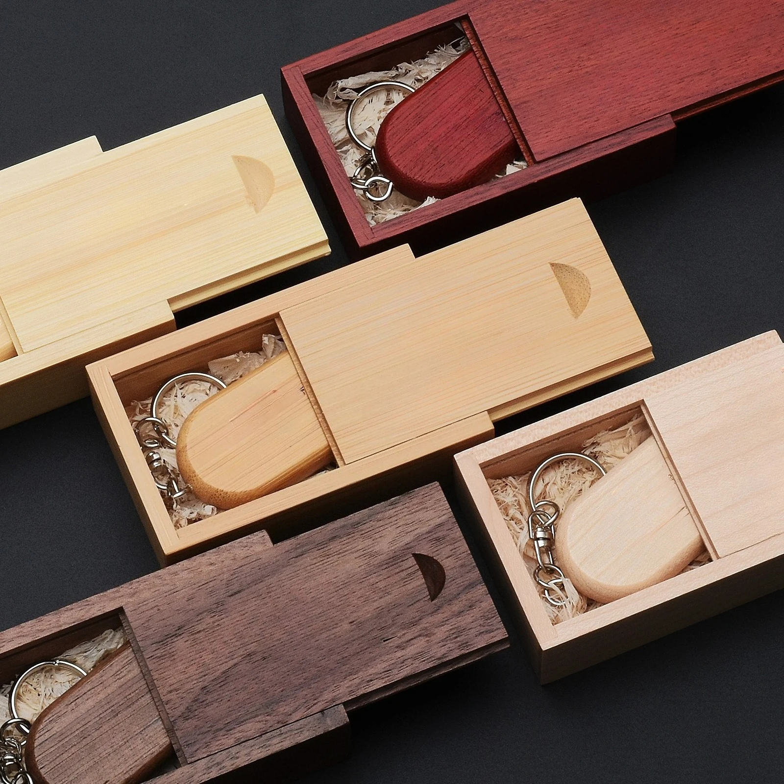 JASTER USB-Stick 128GB Holzbox Pen Drive 64GB 32GB 16GB Kreative Geschäftsgeschenke Speicherstick Pendrive 8GB 4GB U-Disk