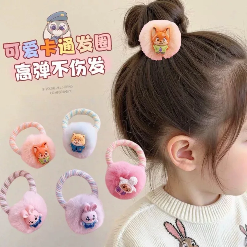 

5pcs For Zootopia Judy Nick Hair Ties Cartoon High Elasticity Sweet Hair Bands Cute Hair Accessories for Christmas Gift