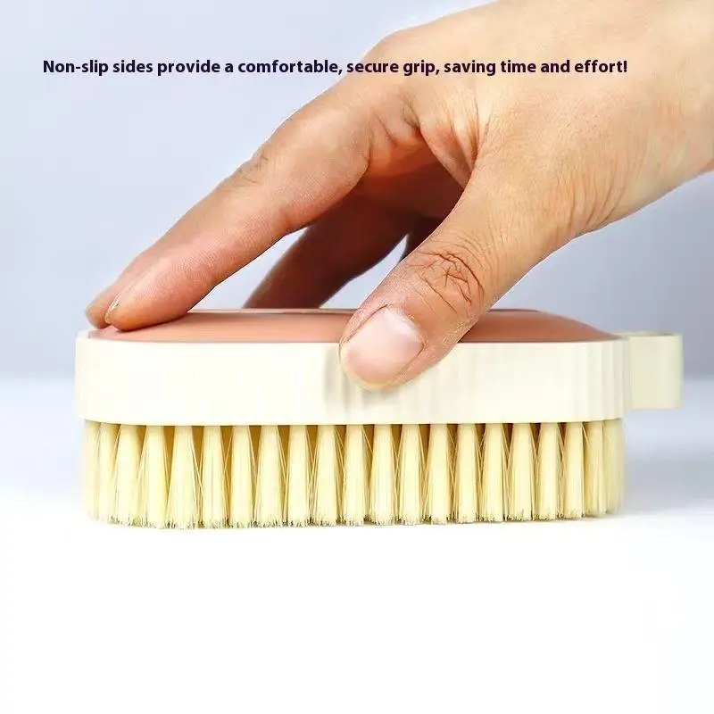 Cepillo de limpieza con mango de plástico multifuncional portátil, cerdas suaves, ropa de lavandería, zapatos, cepillo de fregado para el hogar