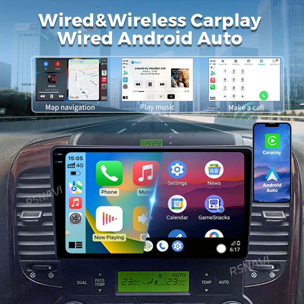 Android 16 For KIA Carnival VQ 2006 - 2014 2K QLED Android Car Radio Multimedia Video Player GPS Stereo CarPlay 4G Head Unit
