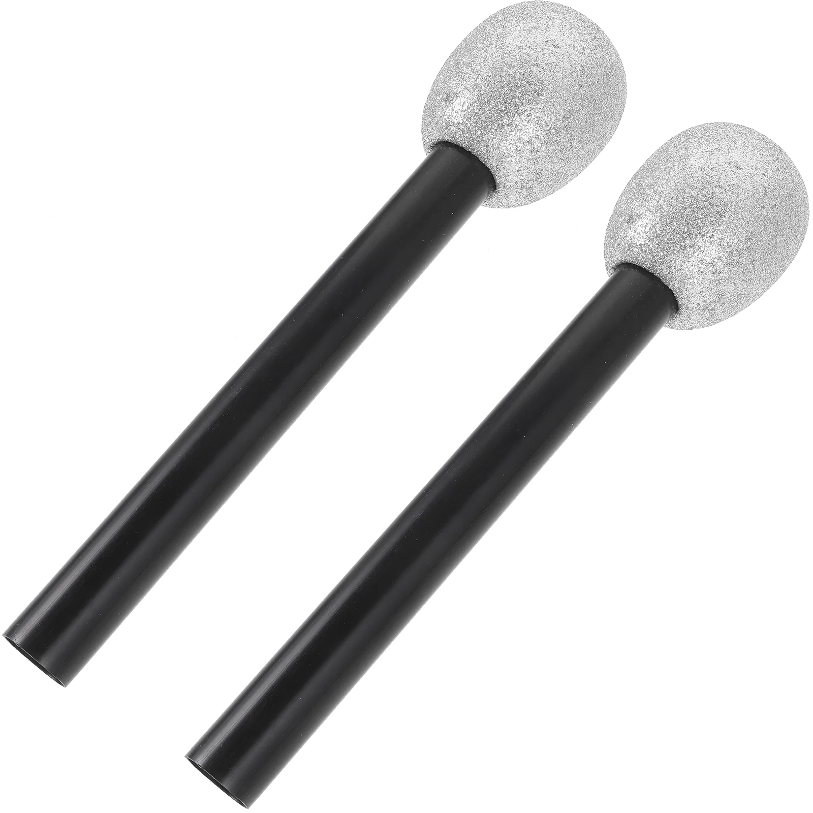 2 Pcs Simulation Microphone Mini Glitter Prop Flash Fake Toy Plastic Props Kids Child Model