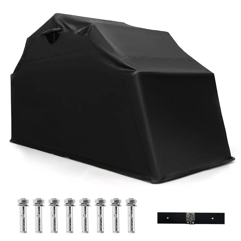 

Motorcycle Shed, Outdoor Motorcycle Storage Shelter with 600D Oxford Fabric Waterproof Cover, 2 Roll-up Side, Customized