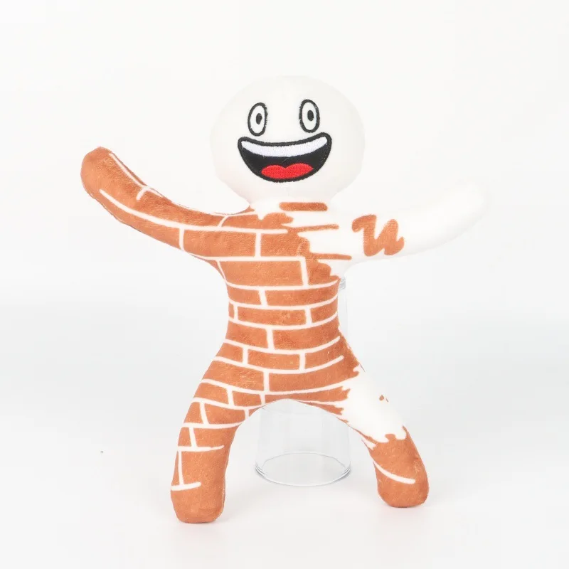 Novelty Funny Character Plush Toy, White Simple Human Figure Stuffed Doll, Brick Man Plush Figure for Gifts.