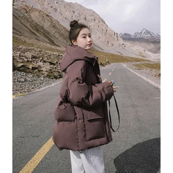 Women's Down Feather Jackets Oversized Female Puffer Cotton Padded Jacket Outwear Coat Winter Baggy Thickening Warm Bubble Short