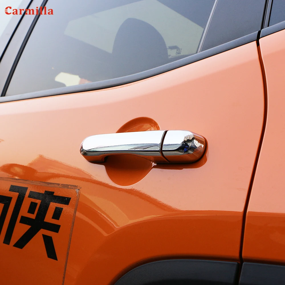 Juego de cubiertas de manija de puerta ABS para Jeep Renegade 2015-2019, embellecedor de protección, pegatina, accesorios, Carmilla