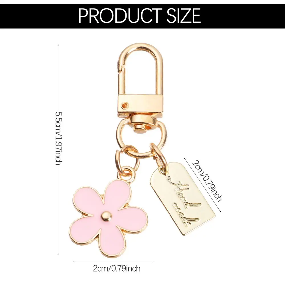 Metal Women Decoration Flower Key Chain Bag Charm Keyring Keychains Pendant for Purse