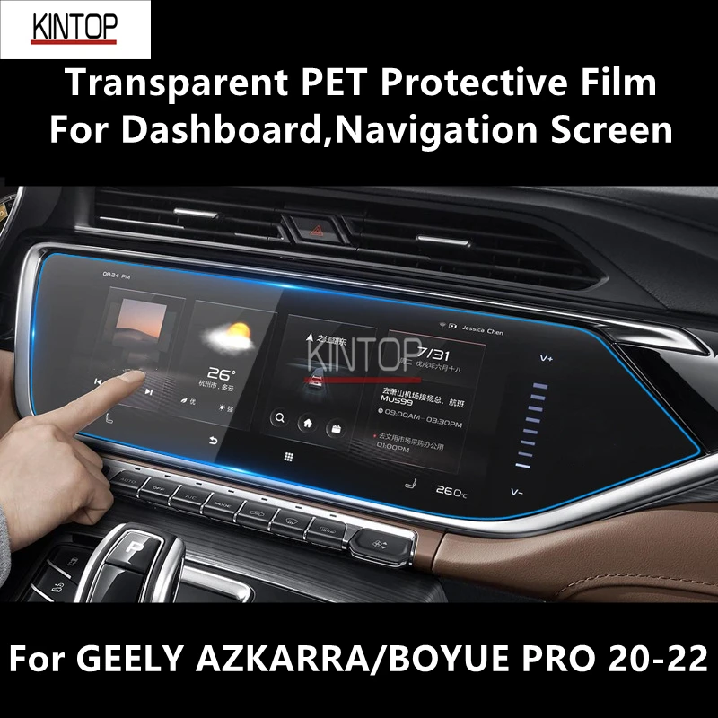 

For GEELY AZKARRA/BOYUE PRO 20-22 Dashboard,Navigation Screen Transparent PET Protective Film Anti-scratch Accessories Refit