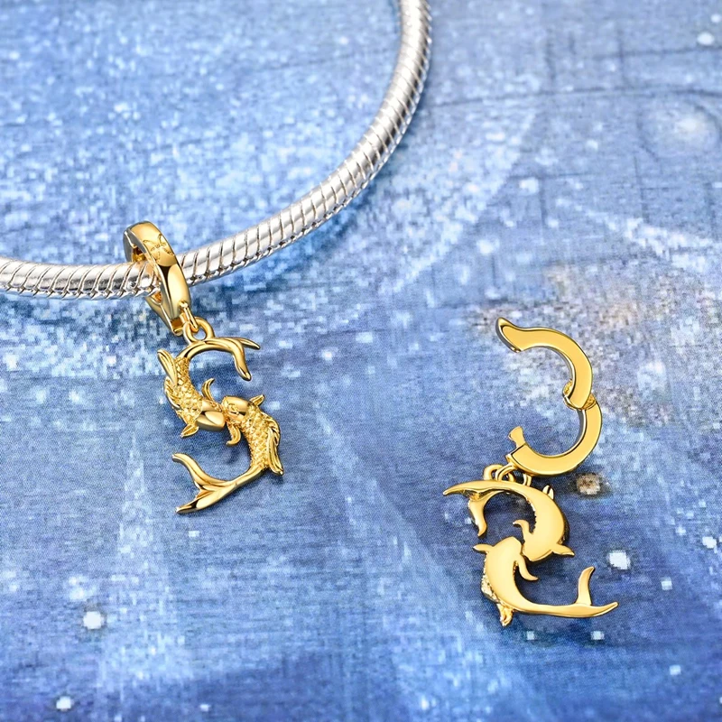 Ocean Series 925 Sterling Silver Sea Horse Dolphin Shell Turtle Whale String Decoration Fit DIY Bracelet Necklace Jewelry Making