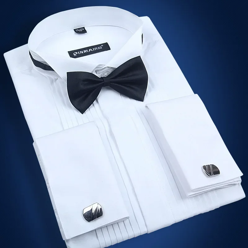 

2024 the groom to get married High-grade cotton shirt man swallows brought French cufflinks wedding long-sleeved shirt