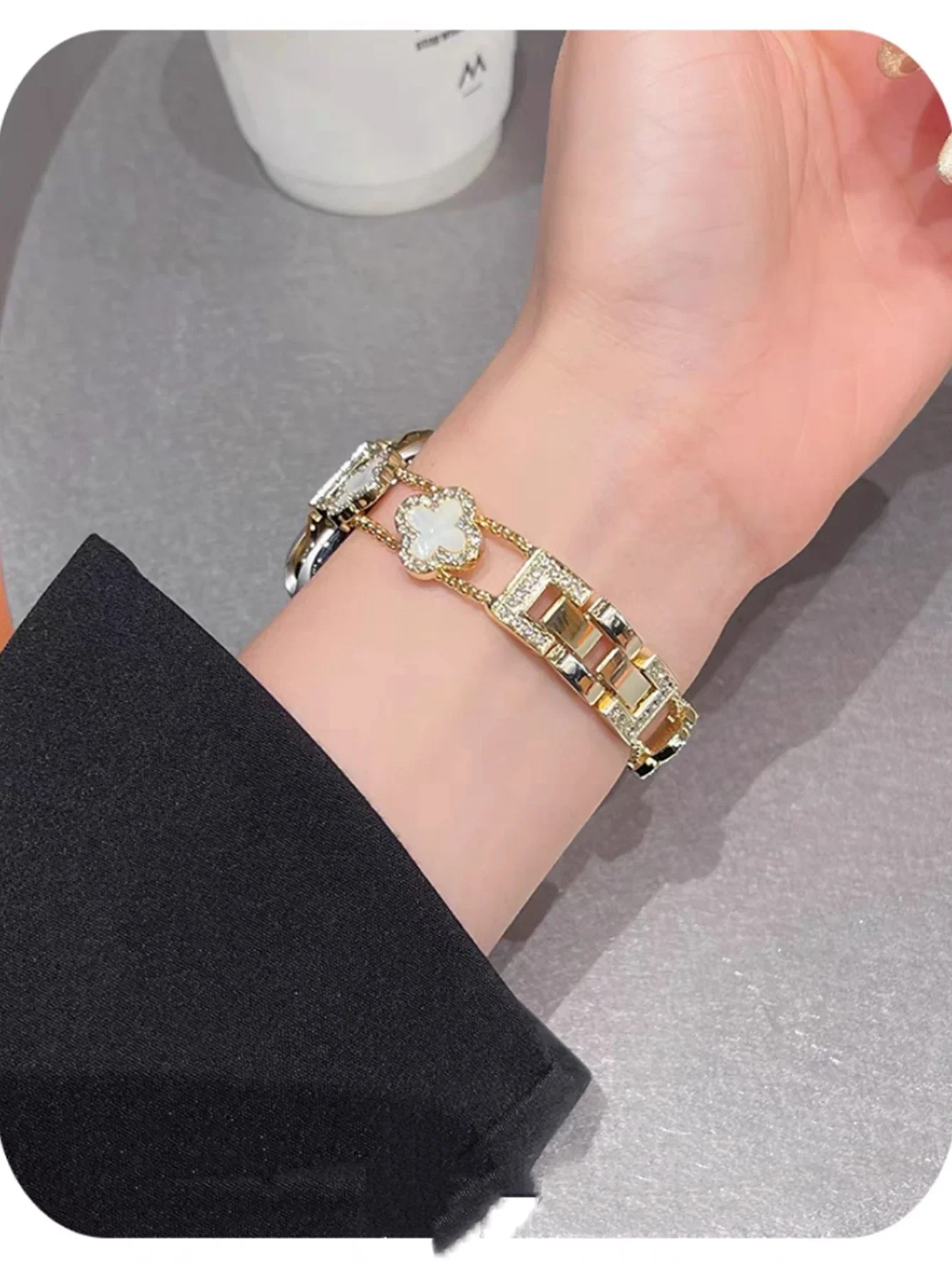 Bel braccialetto in acciaio inossidabile Bling per cinturino Apple Watch Series Ultra 10/9/8/7/6 38mm 40mm 41mm 42mm 44mm 45mm 46mm cinturino