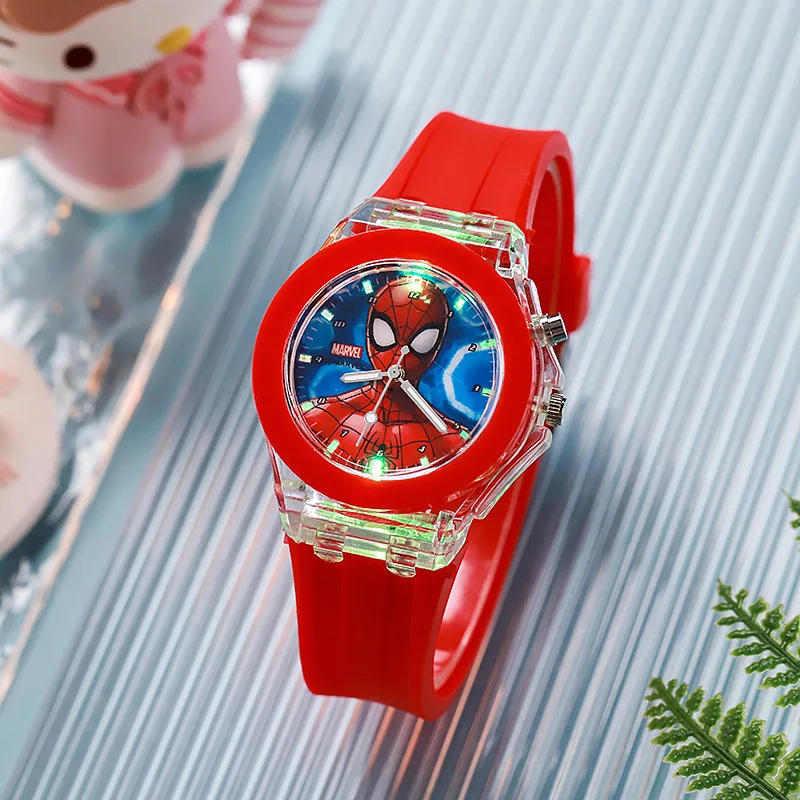 Miniso Disney Mickey Children's Watch Marvel Spider Man Iron Man Glow Watch Cartoon Hello Kitty Children's Watch Gift
