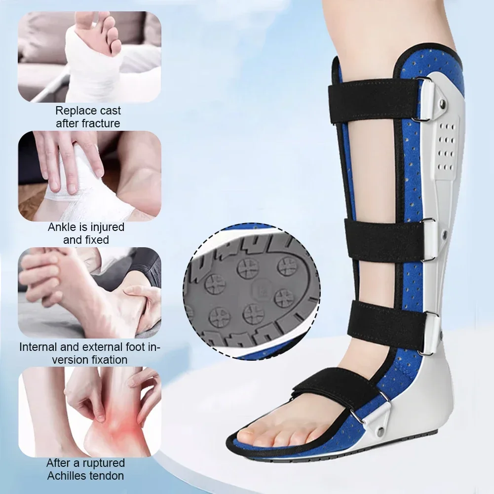 Left & Right Ankle Brace Foot Drop Corrector Ankle Joint Varus Valgus Calf Fracture Fixer Breathable Adjustable Leg Feet Support